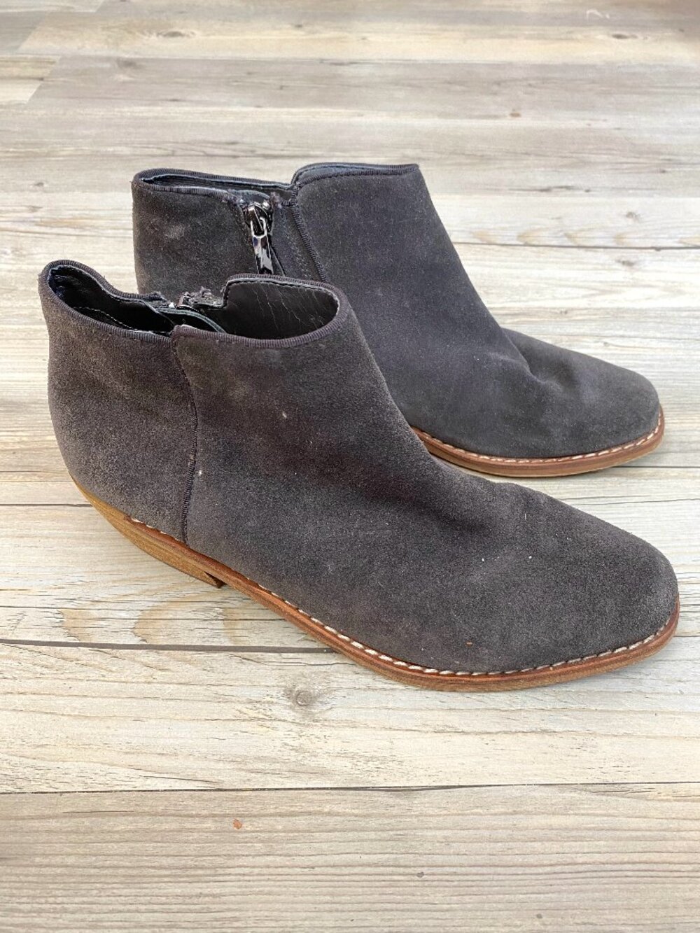 Sam Edelman Dark Grey Suede Ankle Boots Size 9